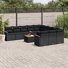 vidaXL Loungegrupp med dynor 12 delar svart konstrotting 3258835