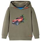 vidaXL Tröja med huva för barn khaki 92 13384