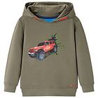 vidaXL Tröja med huva för barn khaki 128 13387