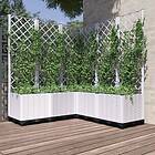 vidaXL Odlingslåda med spaljé ljusgrå 120x120x136 cm PP 153288
