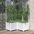 vidaXL Odlingslåda med spaljé vit 80x80x136 cm PP 153286