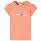 vidaXL T-shirt med formade ärmar för barn neon orange 140 10658