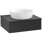 Villeroy & Boch V&B Antao Servantskap med 1 skuff 60x50x19 cm, u/lys, Sort Matt
