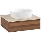 Villeroy & Boch V&B Antao Servantskap med 1 skuff 60x50x19 cm, u/lys, Valnøtt/Cr