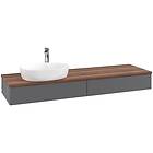 Villeroy & Boch V&B Antao Servantskap med 2 skuffer 160x50x19 cm, u/lys, Antrasi