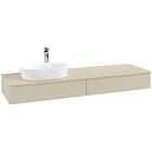 Villeroy & Boch V&B Antao Servantskap med 2 skuffer 160x50x19 cm, u/lys, Grå Mat