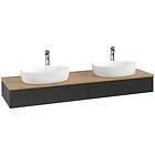 Villeroy & Boch V&B Antao Servantskap med 2 skuffer 160x50x19 cm, u/lys, Sort Ma