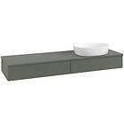 Villeroy & Boch V&B Antao Servantskap med 2 skuffer 160x50x19 cm, u/lys, Grønn M