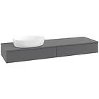 Villeroy & Boch V&B Antao Servantskap med 2 skuffer 160x50x19 cm, u/lys, Antrasi