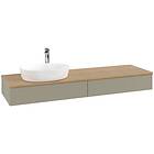 Villeroy & Boch V&B Antao Servantskap med 2 skuffer 160x50x19 cm, u/lys, Steingr