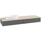 Villeroy & Boch V&B Antao Servantskap med 2 skuffer 160x50x19 cm, u/lys, Antrasi