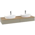 Villeroy & Boch V&B Antao Servantskap med 2 skuffer 160x50x19 cm, u/lys, Steingr