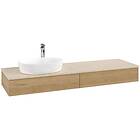 Villeroy & Boch V&B Antao Servantskap med 2 skuffer 160x50x19 cm, u/lys, Eik/Crè