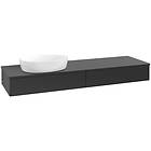 Villeroy & Boch V&B Antao Servantskap med 2 skuffer 160x50x19 cm, u/lys, Sort Ma