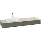 Villeroy & Boch V&B Antao Servantskap med 2 skuffer 160x50x19 cm, u/lys, Grønn M