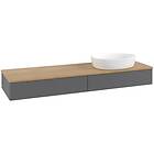 Villeroy & Boch V&B Antao Servantskap med 2 skuffer 160x50x19 cm, u/lys, Antrasi