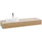 Villeroy & Boch V&B Antao Servantskap med 2 skuffer 160x50x19 cm, u/lys, Eik/Crè