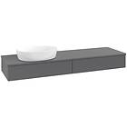Villeroy & Boch V&B Antao Servantskap med 2 skuffer 160x50x19 cm, u/lys, Antrasi