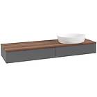 Villeroy & Boch V&B Antao Servantskap med 2 skuffer 160x50x19 cm, u/lys, Antrasi