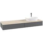 Villeroy & Boch V&B Antao Servantskap med 2 skuffer 160x50x19 cm, u/lys, Antrasi