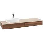 Villeroy & Boch V&B Antao Servantskap med 2 skuffer 160x50x19 cm, u/lys, Valnøtt