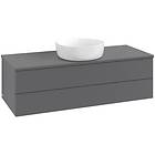 Villeroy & Boch V&B Antao Servantskap med 2 skuffer 120x50x36 cm, u/lys, Antrasi
