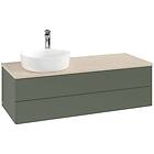 Villeroy & Boch V&B Antao Servantskap med 2 skuffer 120x50x36 cm, u/lys, Grønn M