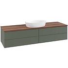 Villeroy & Boch V&B Antao Servantskap med 4 skuffer 160x50x36 cm, u/lys, Grønn M