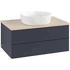 Villeroy & Boch V&B Antao Servantskap med 2 skuffer 80x50x36 cm, u/lys, Blå Matt