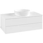 Villeroy & Boch V&B Antao Servantskap med 2 skuffer 100x50x36 cm, u/lys, Hvit Ma