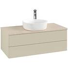 Villeroy & Boch V&B Antao Servantskap med 2 skuffer 100x50x36 cm, u/lys, Grå Mat
