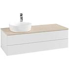 Villeroy & Boch V&B Antao Servantskap med 2 skuffer 120x50x36 cm, u/lys, Hvit Bl