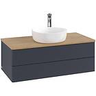 Villeroy & Boch V&B Antao Servantskap med 2 skuffer 100x50x36 cm, u/lys, Blå Mat