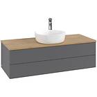 Villeroy & Boch V&B Antao Servantskap med 2 skuffer 120x50x36 cm, u/lys, Antrasi