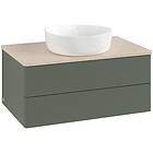 Villeroy & Boch V&B Antao Servantskap med 2 skuffer 80x50x36 cm, u/lys, Grønn Ma