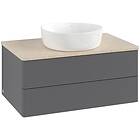 Villeroy & Boch V&B Antao Servantskap med 2 skuffer 80x50x36 cm, u/lys, Antrasit
