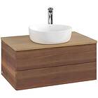 Villeroy & Boch V&B Antao Servantskap med 2 skuffer 80x50x36 cm, u/lys, Valnøtt/
