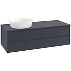 Villeroy & Boch V&B Antao Servantskap med 2 skuffer 120x50x36 cm, u/lys, Blå Mat