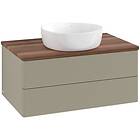 Villeroy & Boch V&B Antao Servantskap med 2 skuffer 80x50x36 cm, u/lys, Steingrå