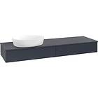 Villeroy & Boch V&B Antao Servantskap med 2 skuffer 160x50x19 cm, m/lys, Blå Mat