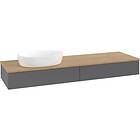 Villeroy & Boch V&B Antao Servantskap med 2 skuffer 160x50x19 cm, m/lys, Antrasi