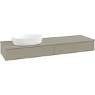 Villeroy & Boch V&B Antao Servantskap med 2 skuffer 160x50x19 cm, m/lys, Steingr