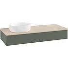 Villeroy & Boch V&B Antao Servantskap med 1 skuff 120x50x19 cm, m/lys, Grønn Mat
