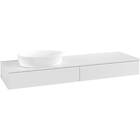 Villeroy & Boch V&B Antao Servantskap med 2 skuffer 160x50x19 cm, m/lys, Hvit Hø