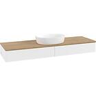 Villeroy & Boch V&B Antao Servantskap med 2 skuffer 160x50x19 cm, m/lys, Hvit Ma