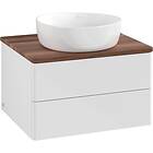 Villeroy & Boch V&B Antao Servantskap med 2 skuffer 60x50x36 cm, m/lys, Hvit Bla
