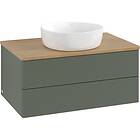 Villeroy & Boch V&B Antao Servantskap med 2 skuffer 80x50x36 cm, m/lys, Grønn Ma
