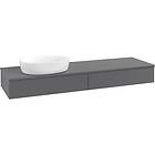 Villeroy & Boch V&B Antao Servantskap med 2 skuffer 160x50x19 cm, m/lys, Antrasi