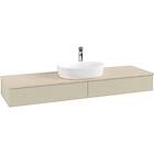 Villeroy & Boch V&B Antao Servantskap med 2 skuffer 160x50x19 cm, m/lys, Grå Mat