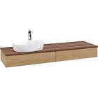 Villeroy & Boch V&B Antao Servantskap med 2 skuffer 160x50x19 cm, m/lys, Eik/Val